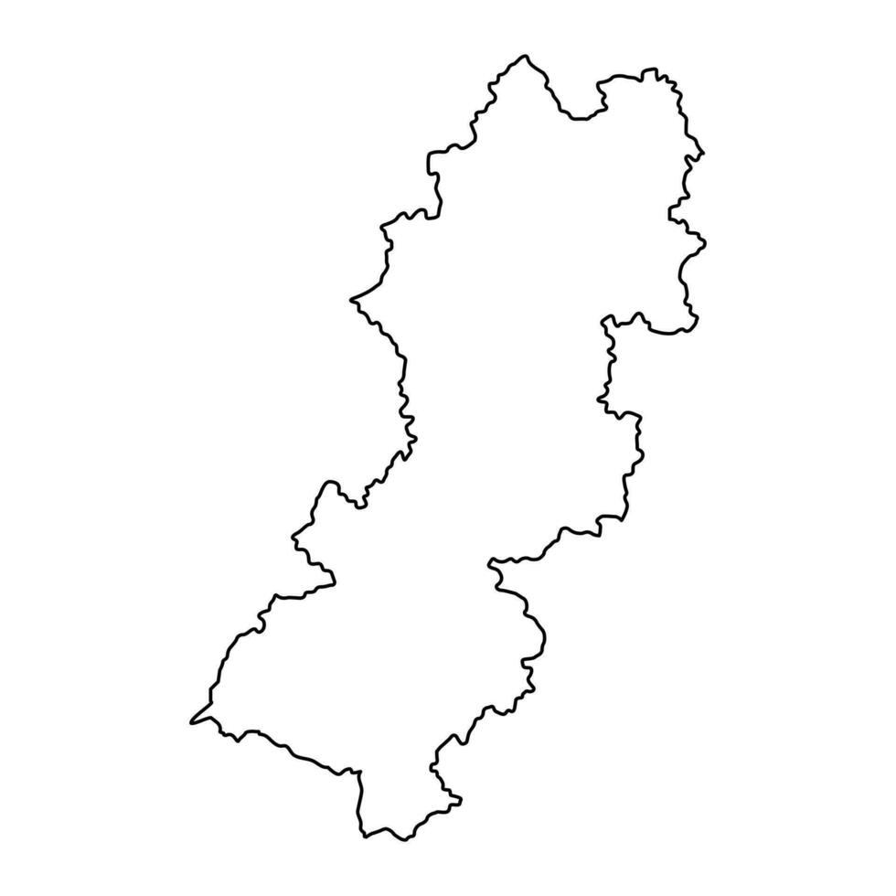 Raska district map, administrative district of Serbia. Vector illustration.