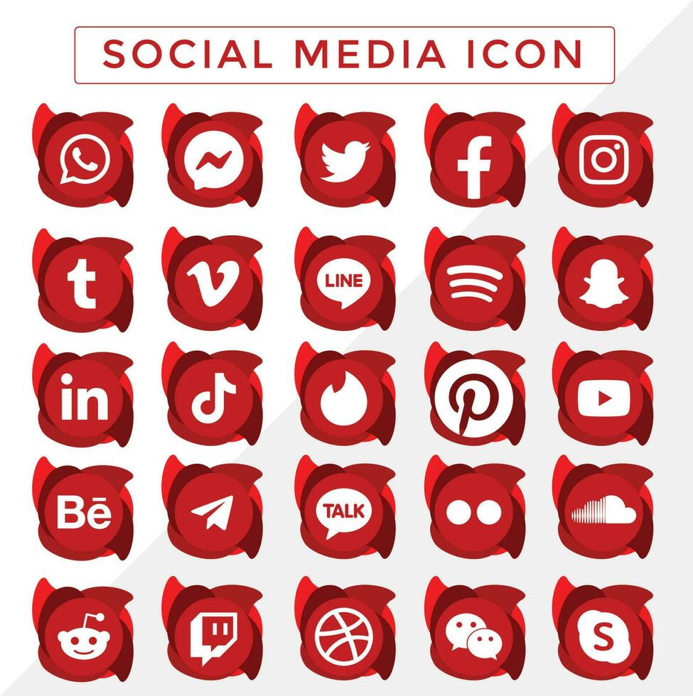 Social Media Icon Red vector