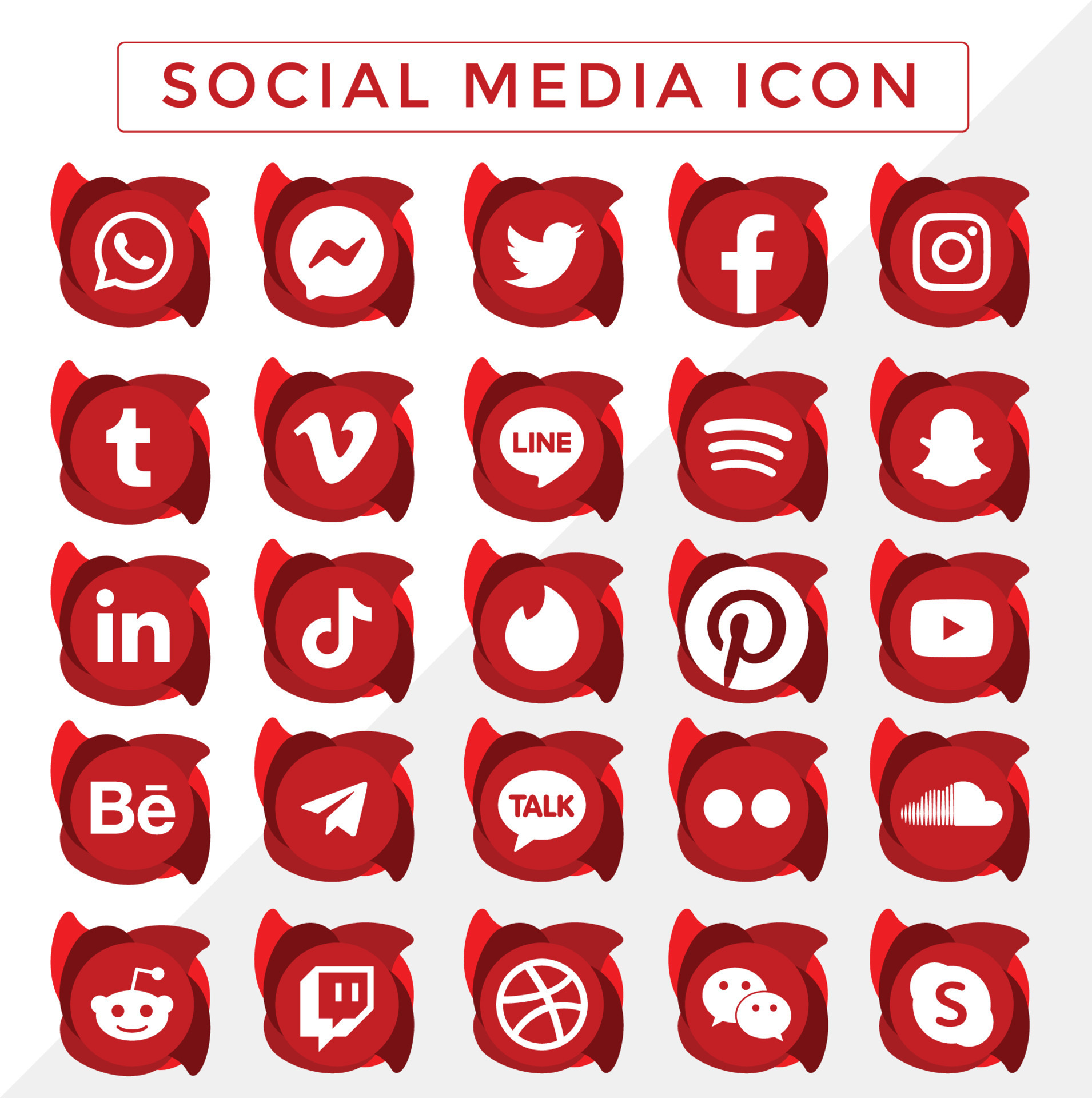 Social Media Icons Red Vector Art, Icons, and Graphics for Free Download