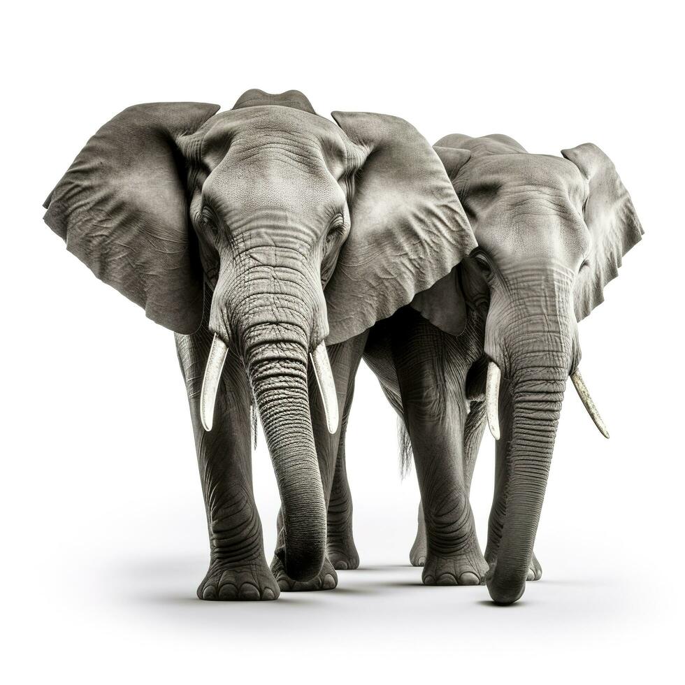 Elephant isolated on white background, generate ai photo