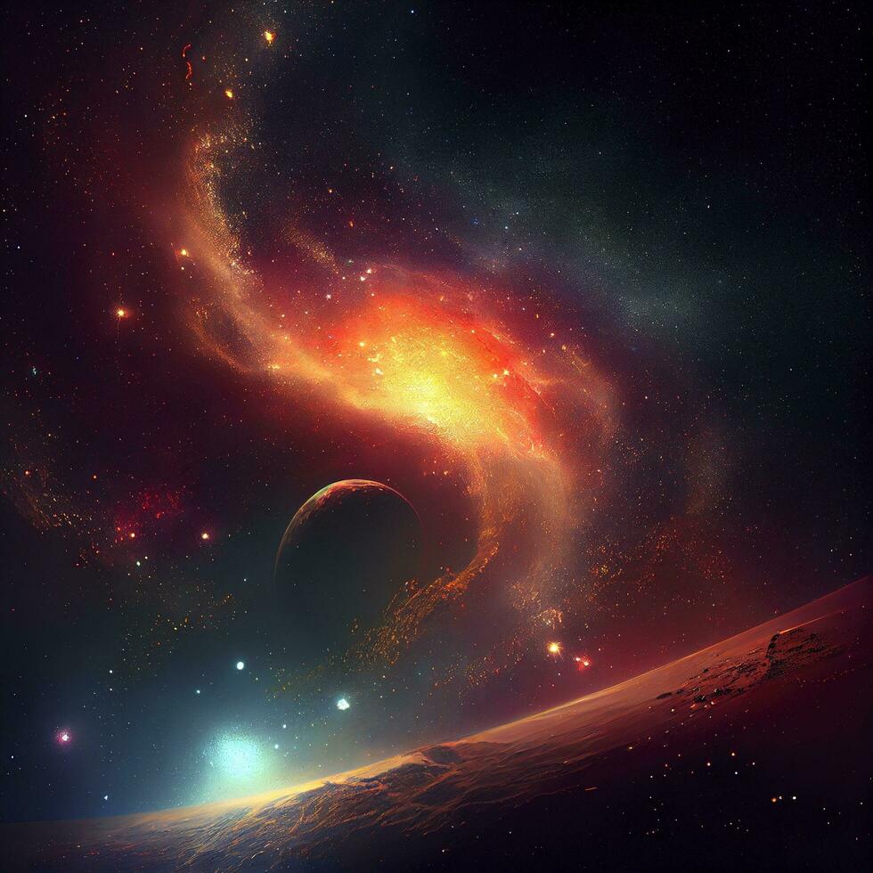 espacio antecedentes con vistoso galaxia nube nebulosa. el elementos de esta imagen amueblado por nasa., generar ai foto