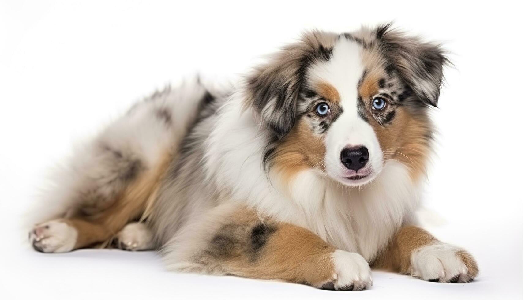 border collie in front of white background, generate ai photo