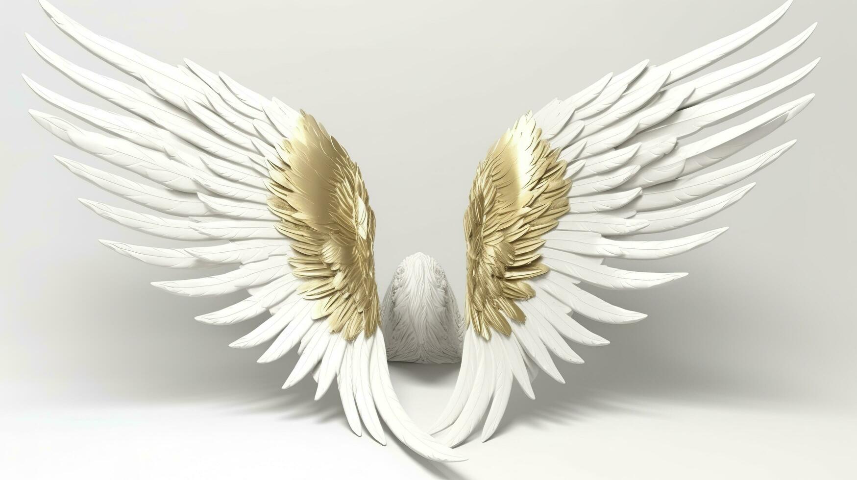 Natural white wing plumage, generate ai photo