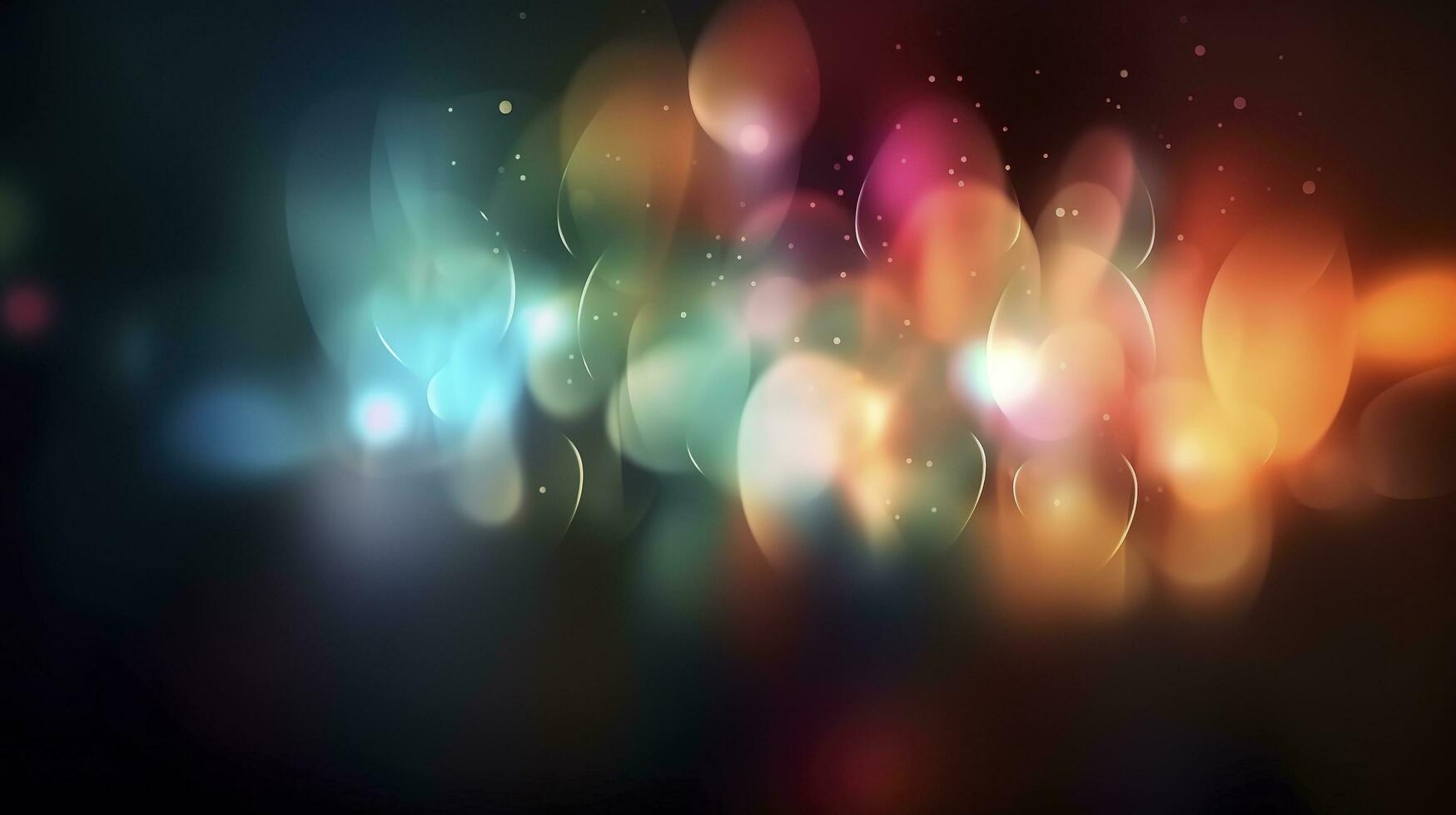 Glass spheres and shimmer against a dark background. Bokeh effect, generate ai photo