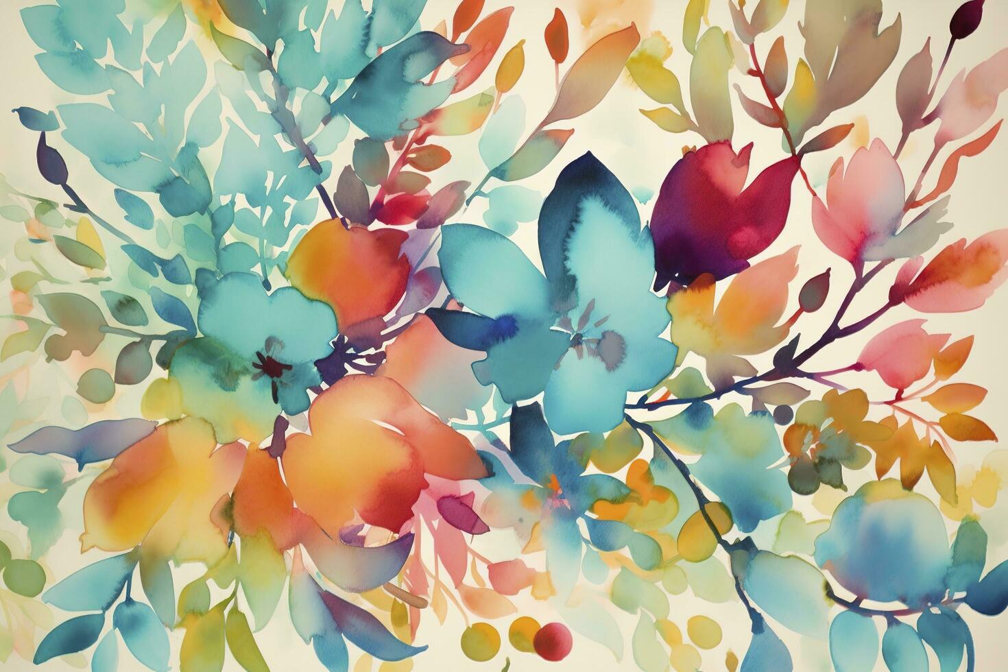 Use watercolor floral patterns to create unique and colorful fabric designs for dresses, skirts, and blouses, generate ai photo