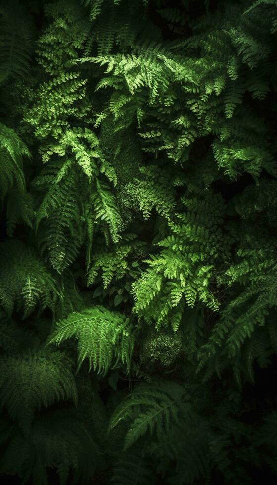 Nature of green leaf in garden at summer. Natural green leaves plants using as spring background cover page greenery environment ecology wallpaper, generate ai photo