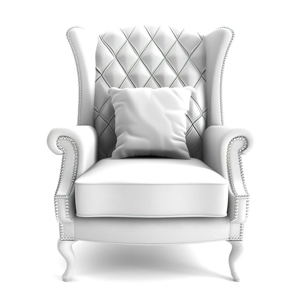 Comfortable armchair isolated on white background,  Interior element, generate ai photo