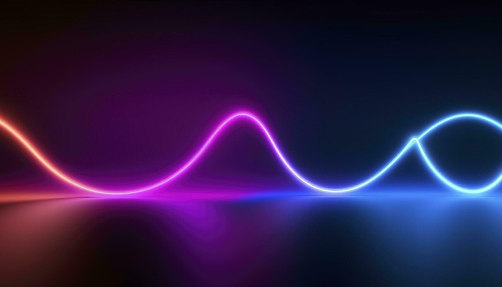 3d rendering, the abstract background of colorful neon wavy lines glowing in the dark. Modern simple wallpaper, generates ai photo