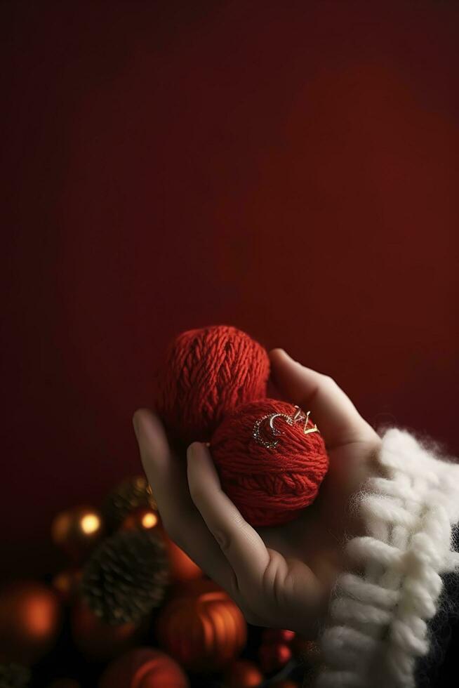 Santa Claus blowing magic snow of his hands, generate ai photo