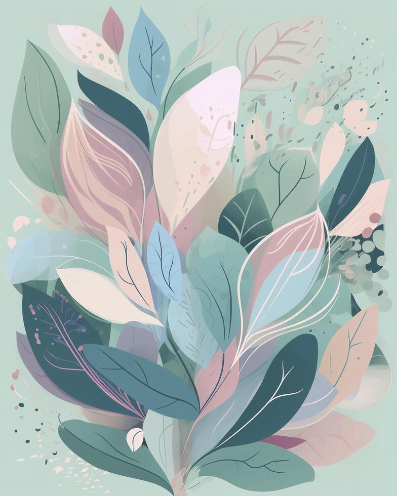 flower boho minimalist art. Art form design for wall art, decoration, wallpaper. photo