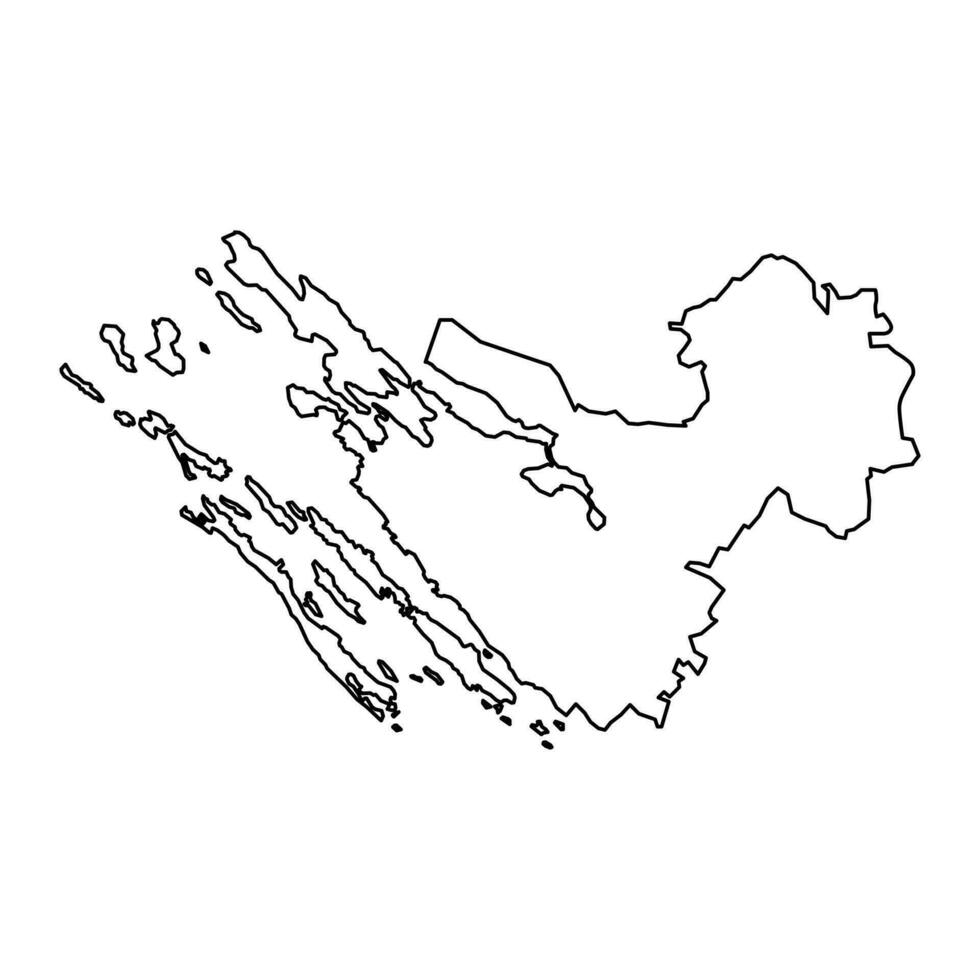 Zadar county map, subdivisions of Croatia. Vector illustration.