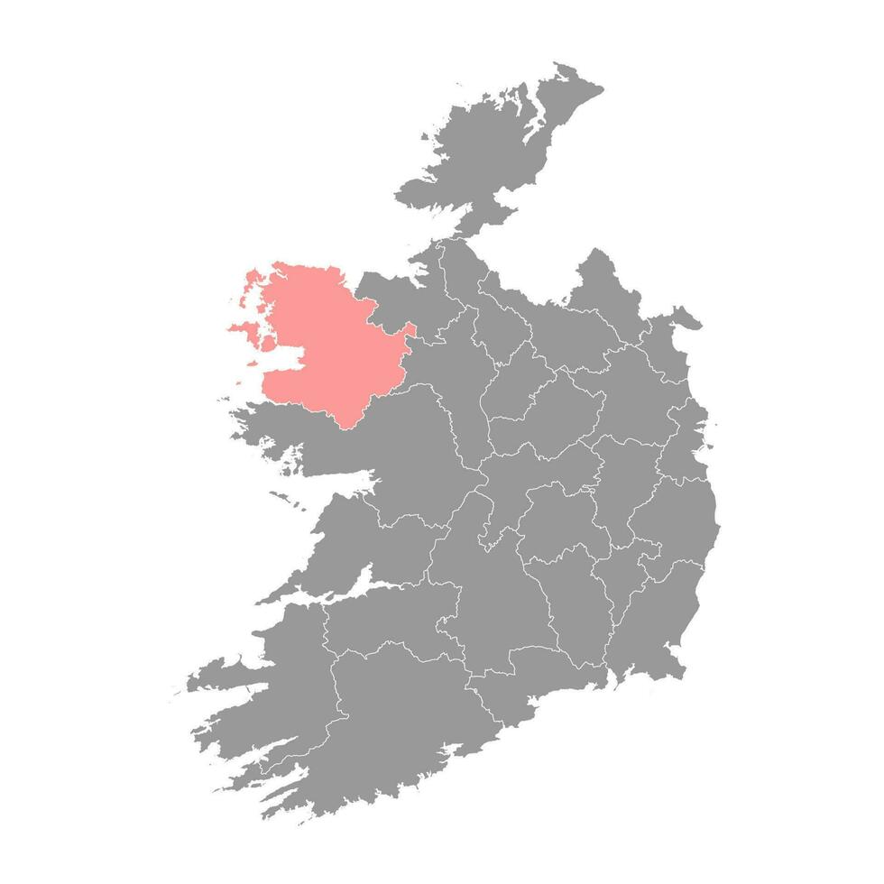 County Mayo map, administrative counties of Ireland. Vector