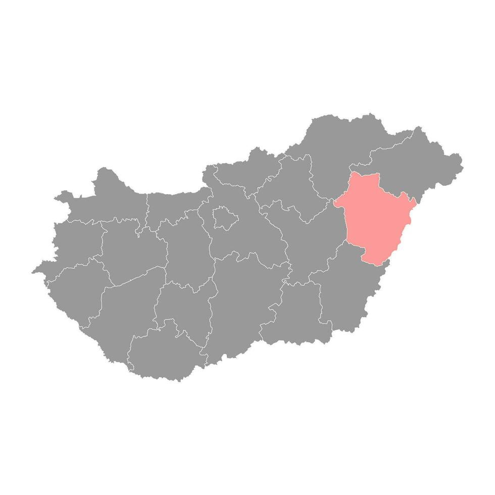Hajdu Bihar county map, administrative district of Hungary. Vector illustration.