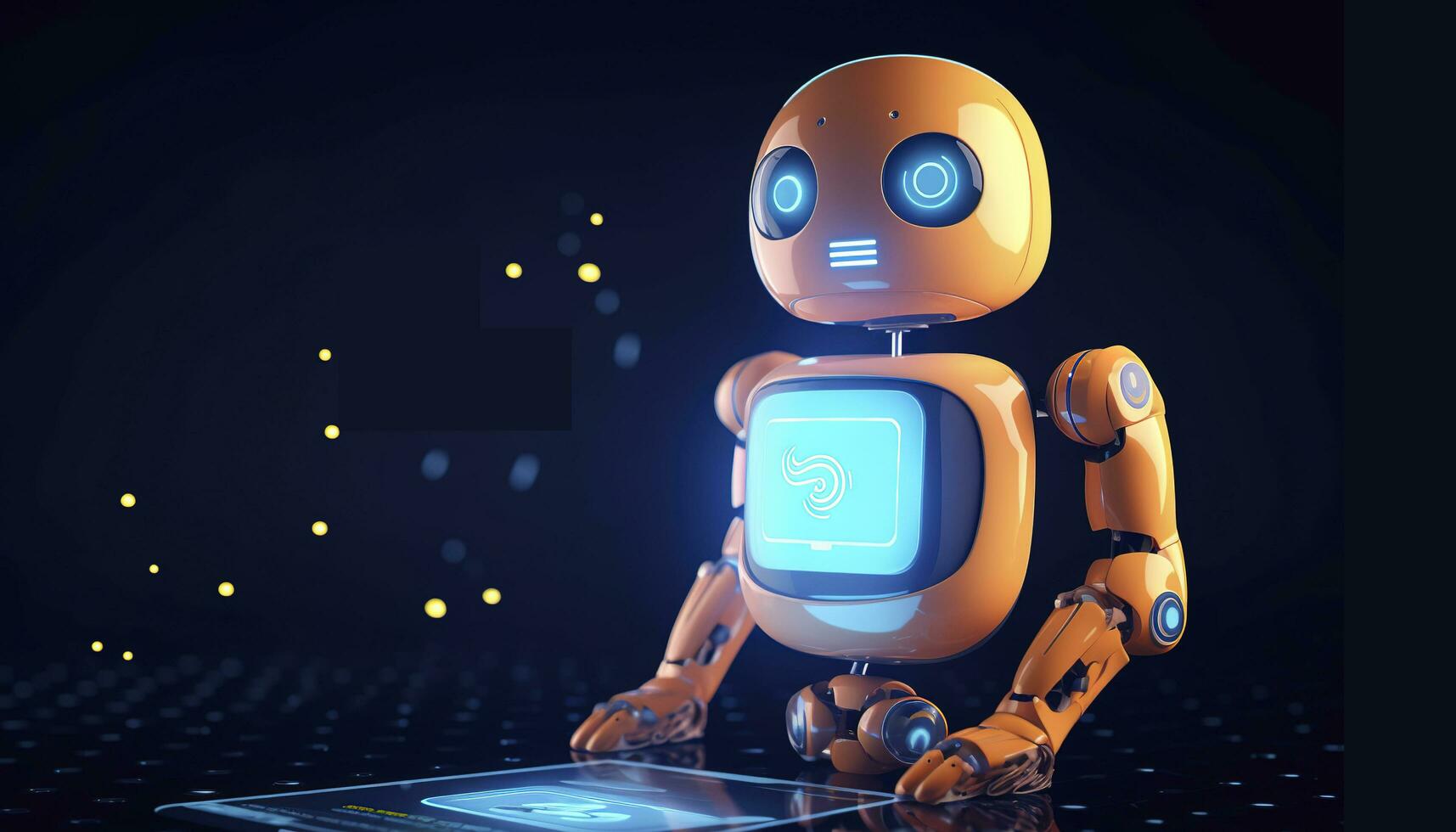 Smart City with robot system artificial intelligence, Chat GPT chatbot AI, Chatting with a smart AI or artificial intelligence chatbot developed by Open AI, Generate AI photo