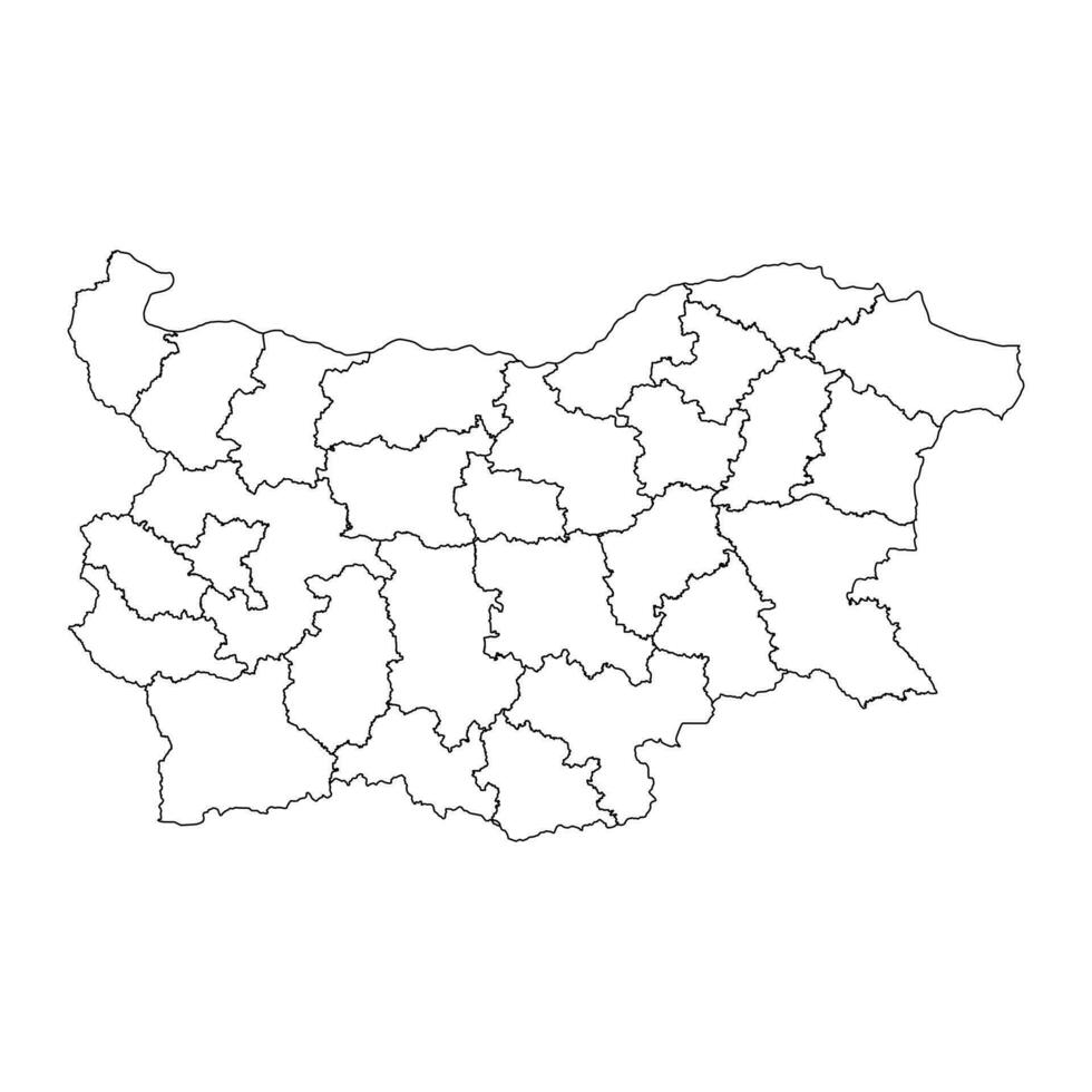 Bulgaria mapa con provincias vector ilustración.