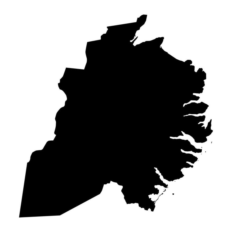 Eastern Region map, administrative district of Iceland. Vector illustration.