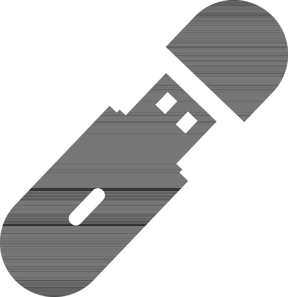 Usb Flash drive in black. vector