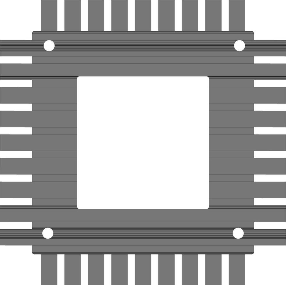 procesador chip icono en plano estilo. vector