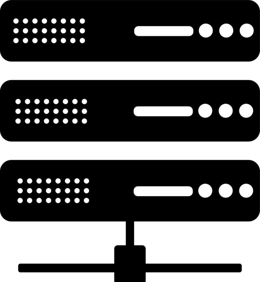 Black and white Server icon. vector