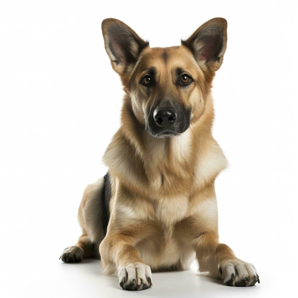 perro aislado en blanco fondo, generar ai foto