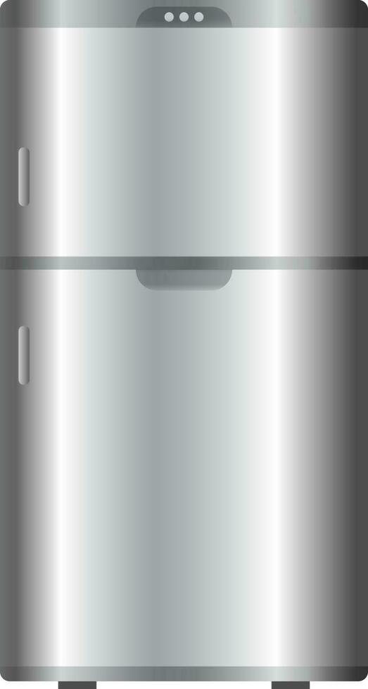 Realistic refrigerator in gray color. vector