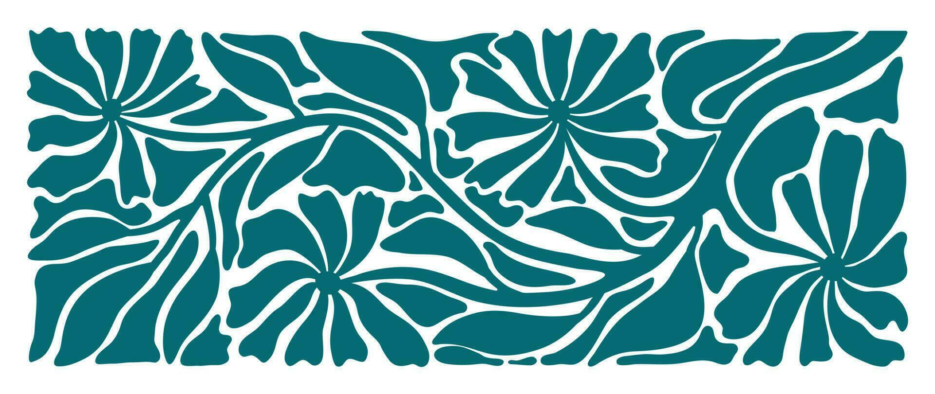 resumen botánico Arte antecedentes vector. natural mano dibujado modelo diseño con verde flor, sucursales. sencillo contemporáneo estilo ilustrado diseño para tela, imprimir, cubrir, bandera, fondo de pantalla. vector
