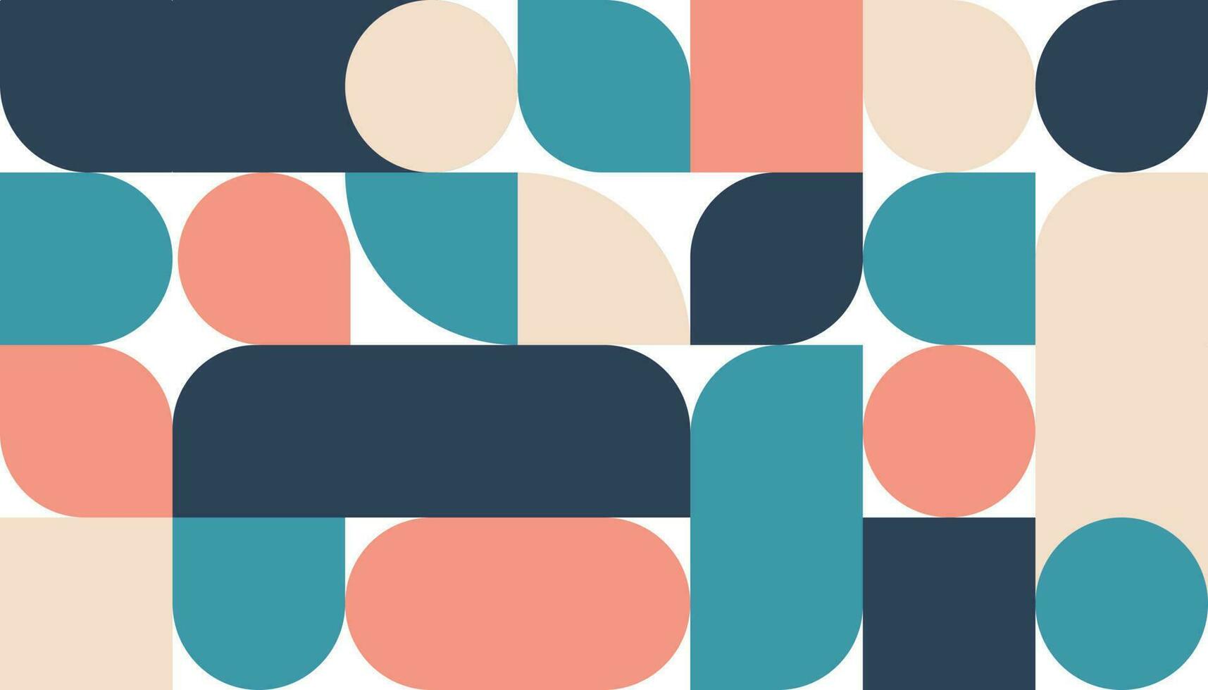 Abstract geometric pattern design background vector. Wallpaper design with circle, semi circle, square shape. Modern and trendy illustration perfect for decor, cover, print. vector