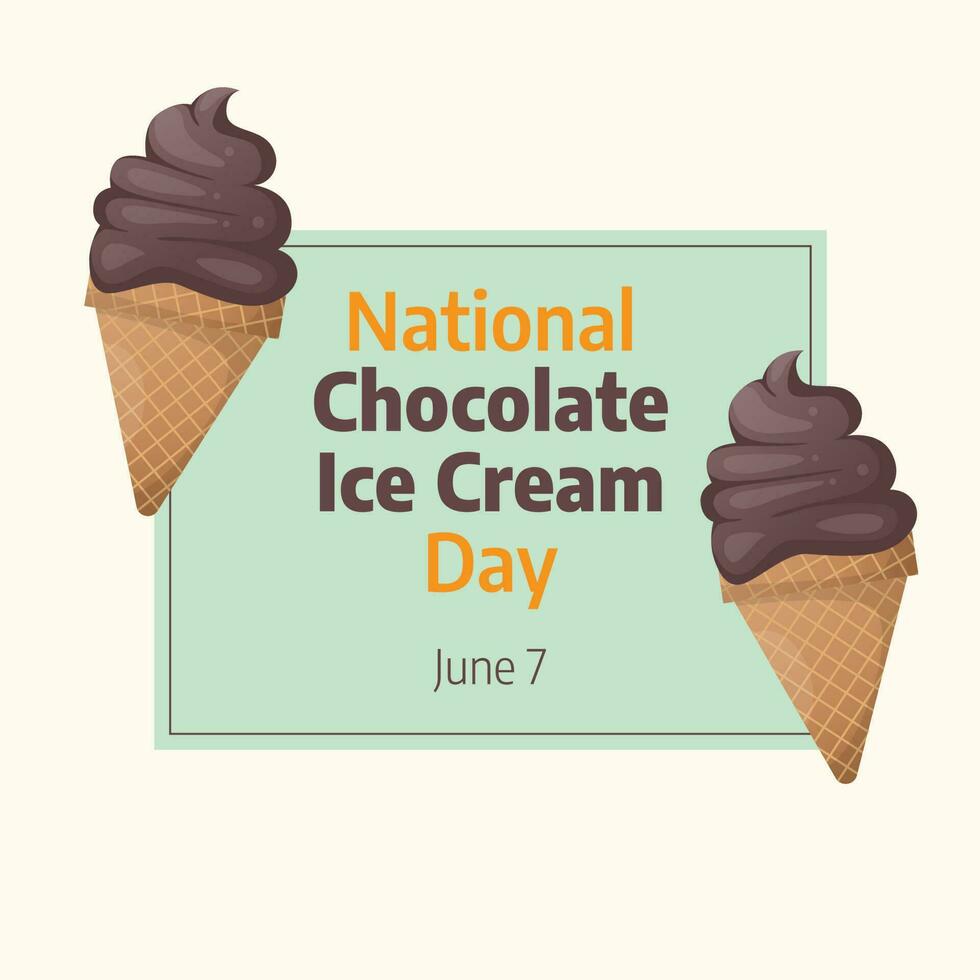 vector graphic of National Chocolate Ice Cream Day good for National