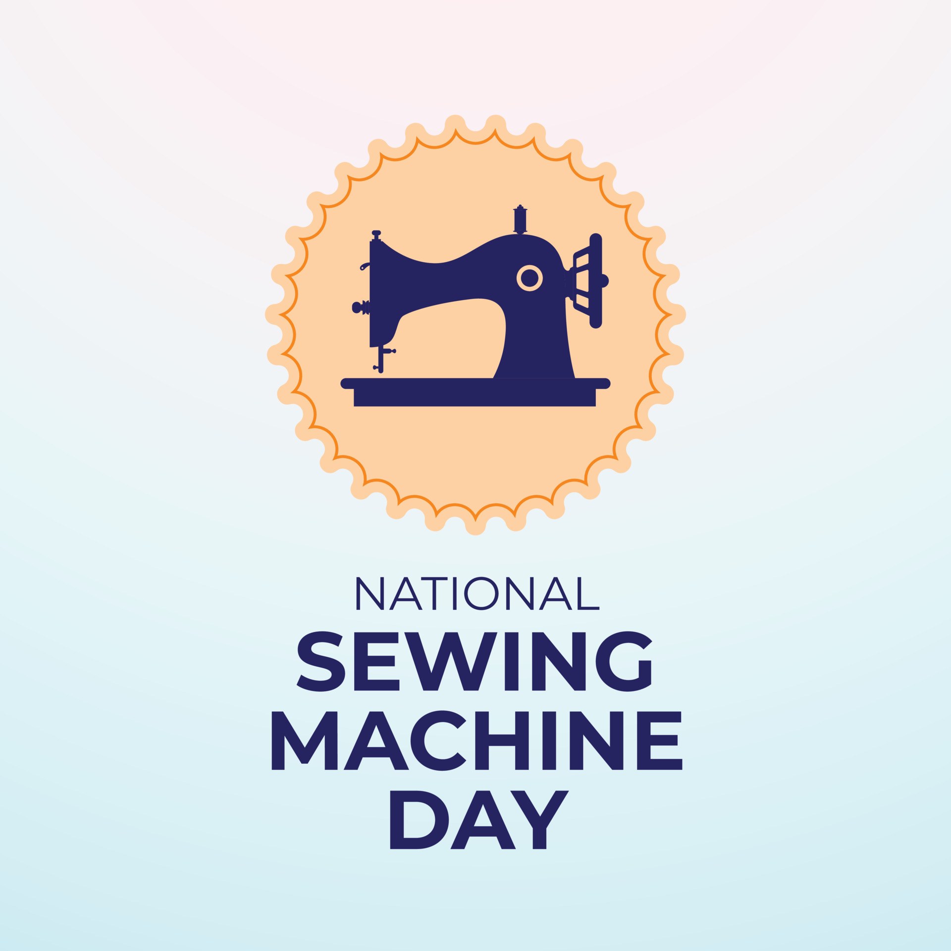 vector graphic of National Sewing Machine Day good for National Sewing