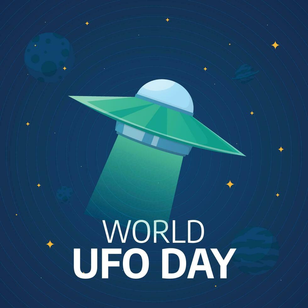 vector graphic of World UFO Day good for World UFO Day celebration