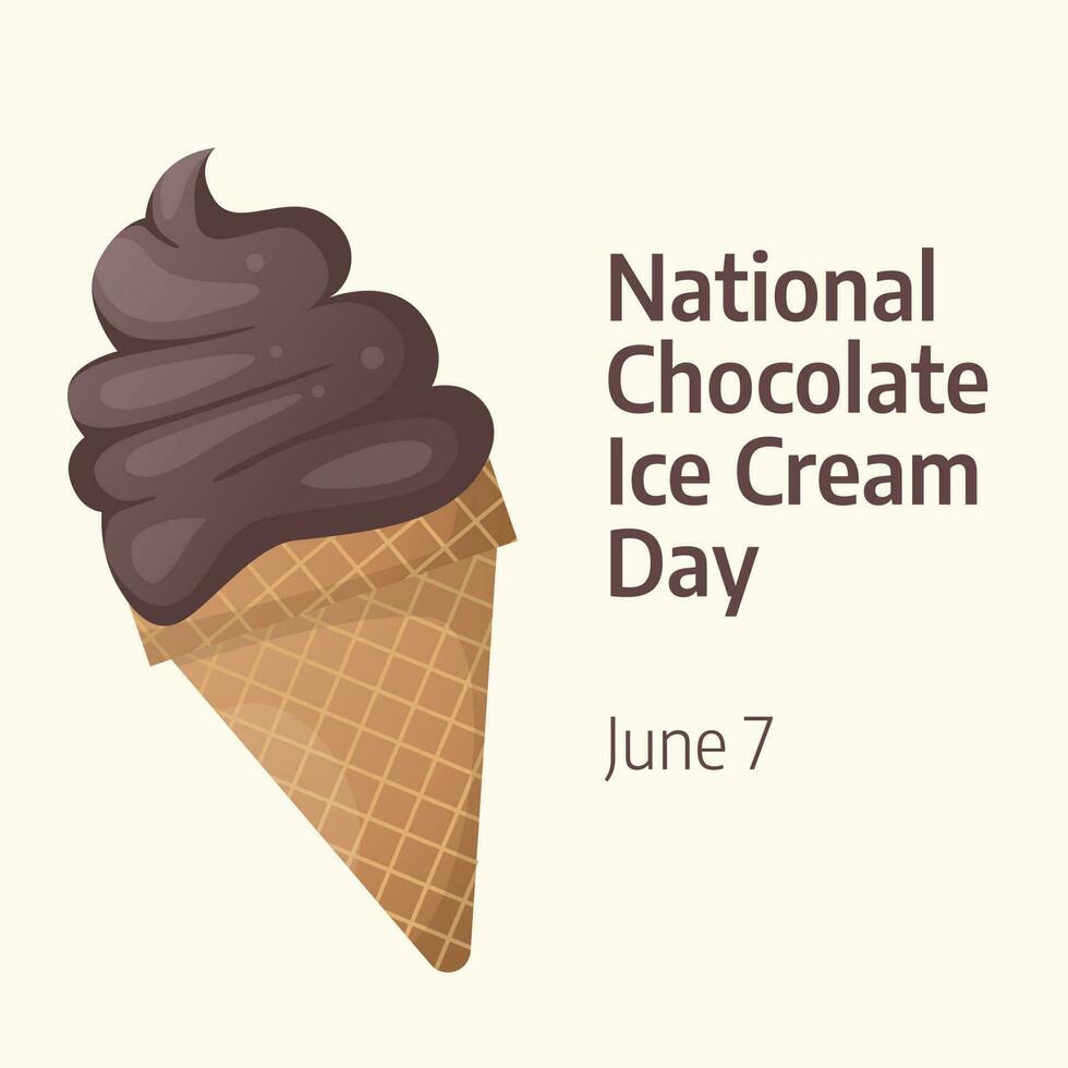 vector graphic of National Chocolate Ice Cream Day good for National