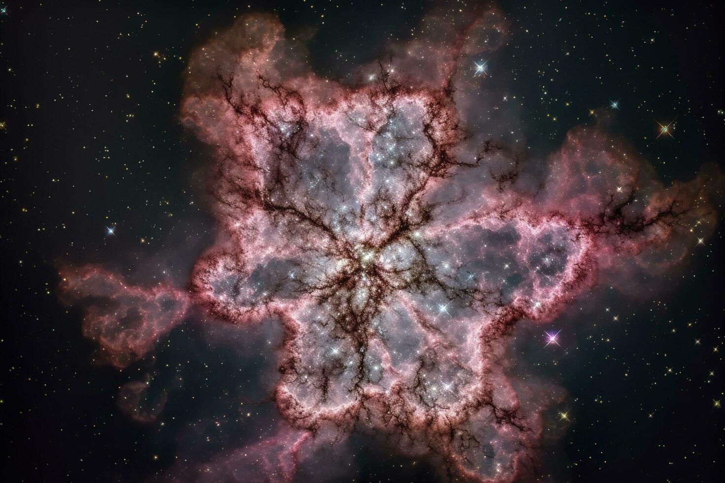 Photographing the Tarantula Nebula, a massive star-forming region located in the Large Magellanic Cloud, a satellite galaxy of the Milky Way, generate ai photo