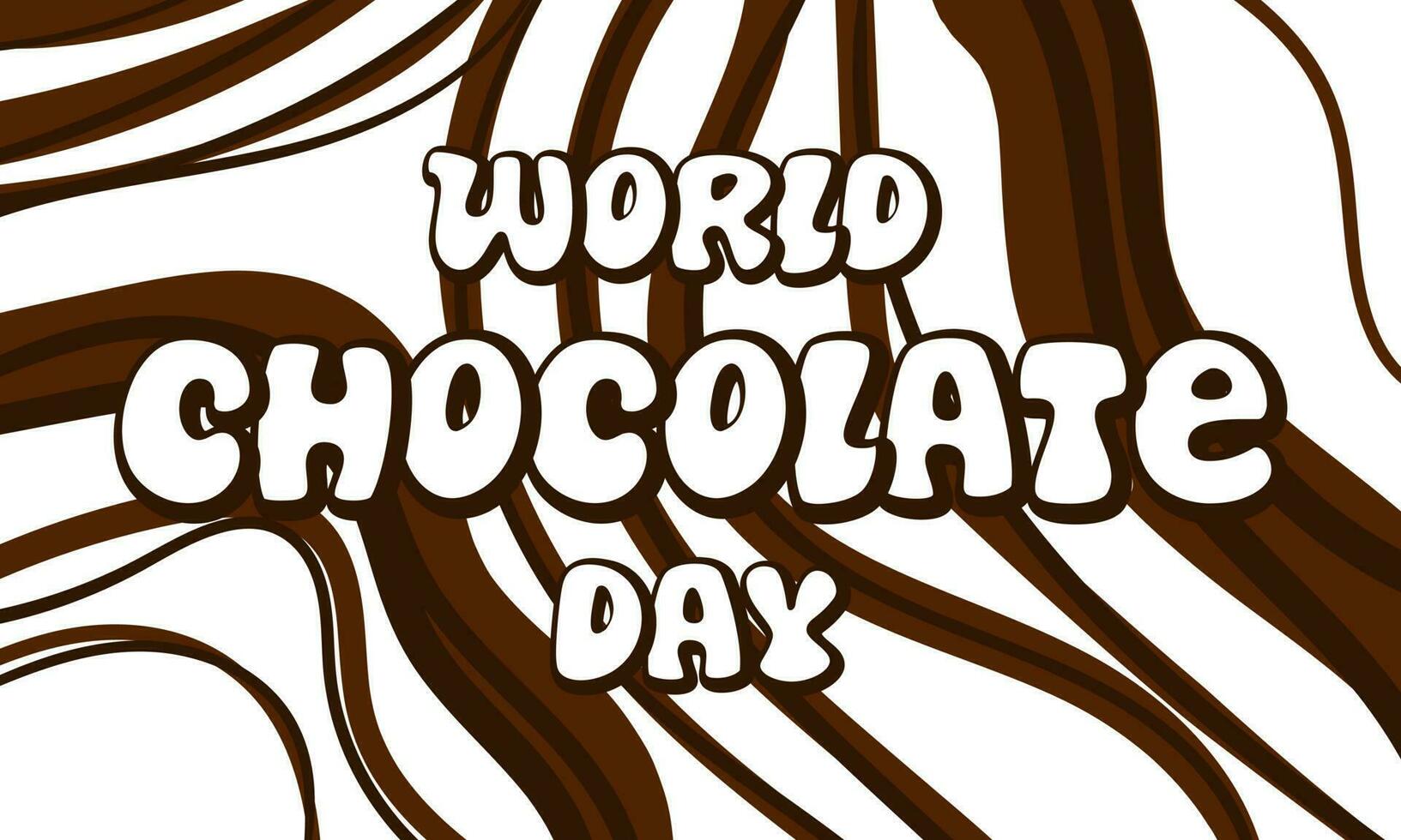 Vector illustration for the World Chocolate Day. Lettering on a background of mixed white and dark chocolate. July 11. An idea for a poster, banner, leaflet, postcard. Promotional products. Abstract