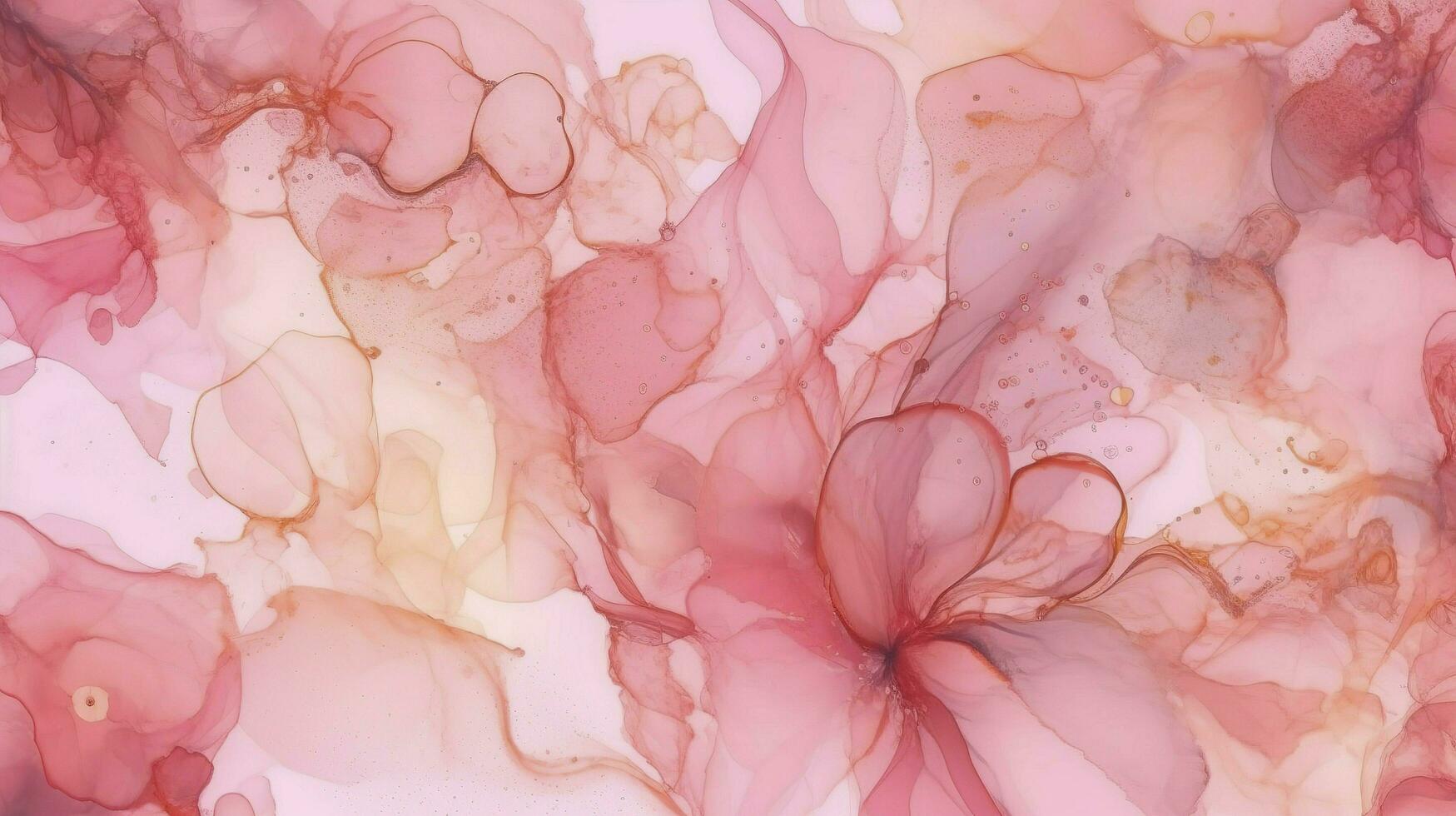 Abstract alcohol ink texture marble style background pink and gold texture, Pink abstract alcohol ink background fluid watercolor, generate ai photo