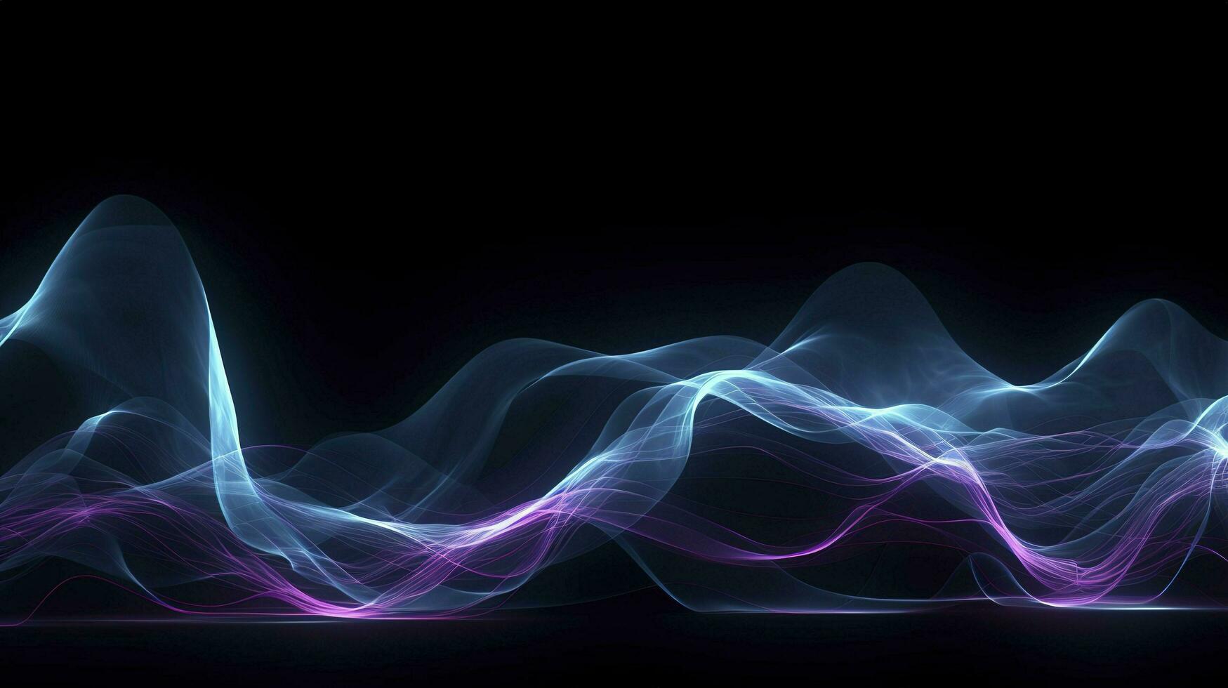 abstract background with glowing purple and golden and blue wavy lines, generate ai photo