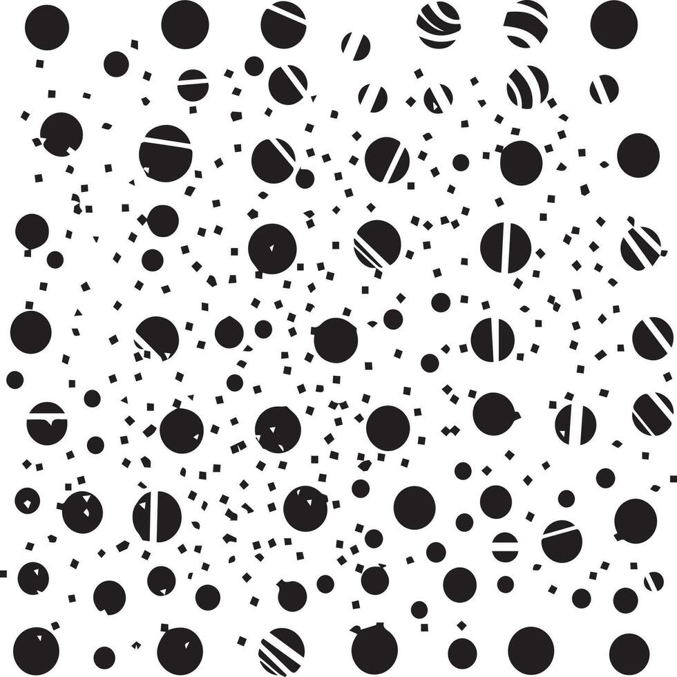 A black and white pattern with circles and stars seamless background. vector