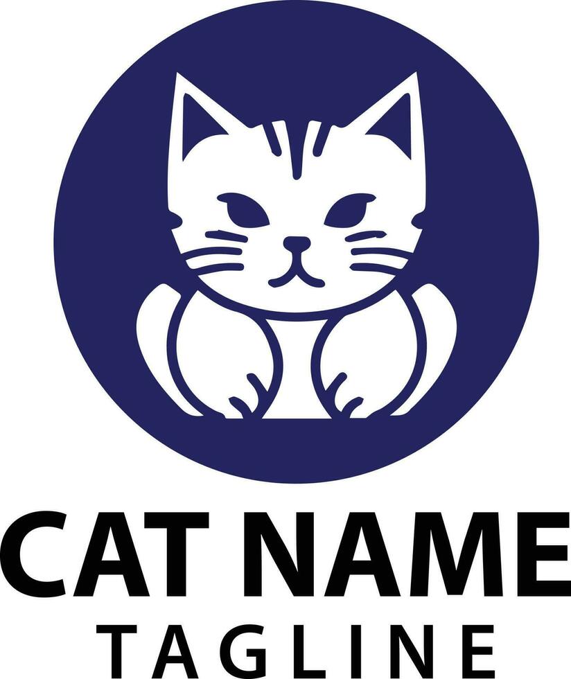 A simple cat head logo vector illustration design.