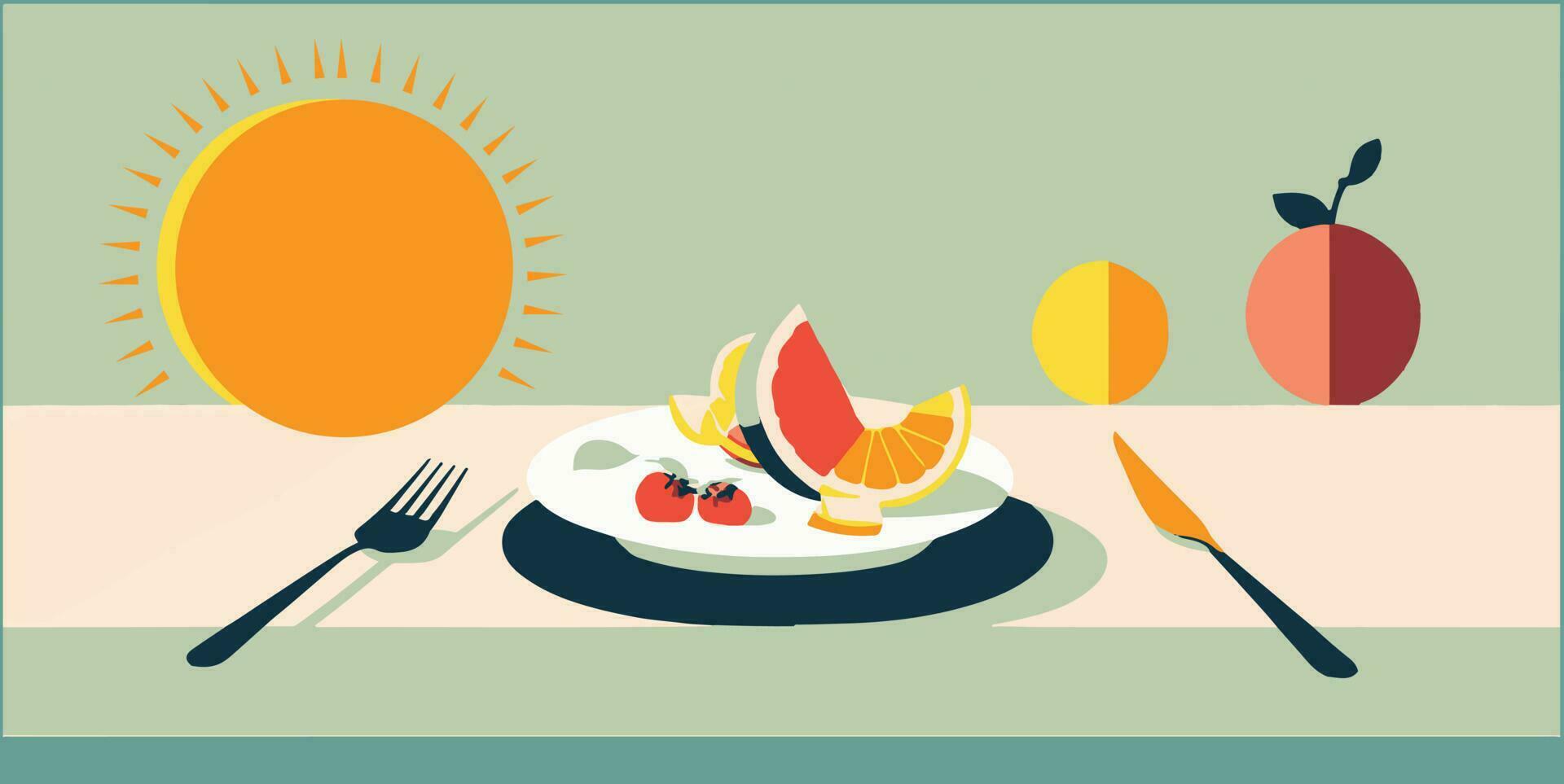 A summer food flat vector illustration.