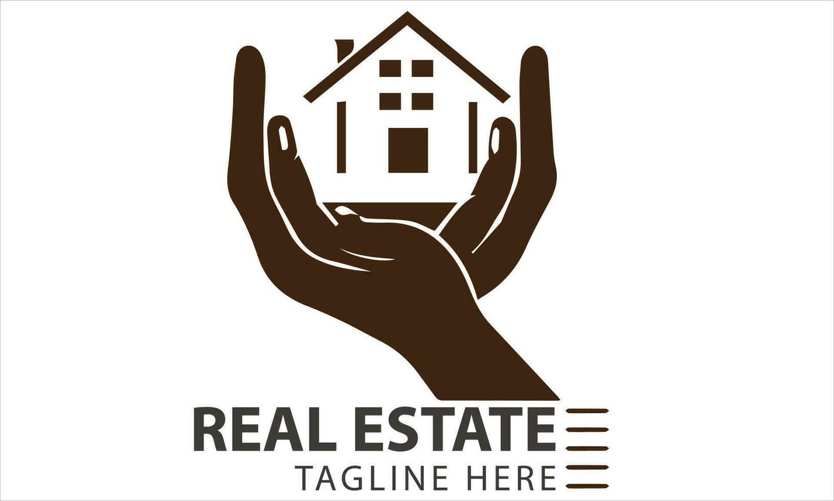 Hand with Home logo design vet creative and minimalist flat vector logo