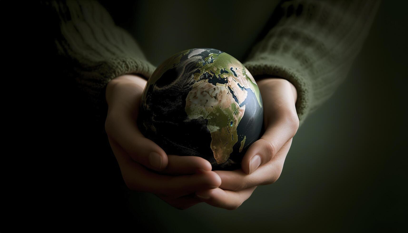 earth in hand , photo