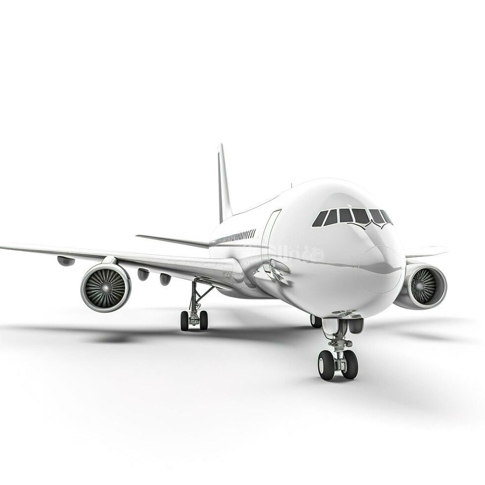 Airplane isolated on white background, generate ai photo