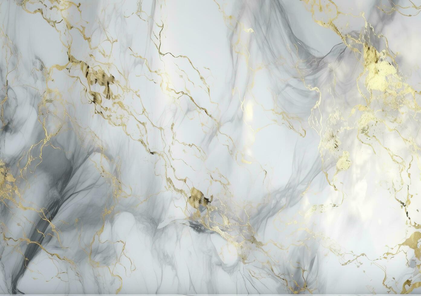white marble texture with gold texture, in the style of dreamlike illustration, kintsugi, 32k uhd, light gray and yellow, glowing lights, ornate, generate ai photo