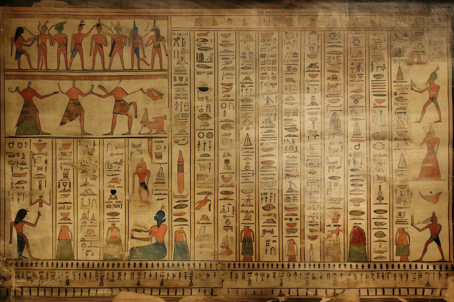 Ancient Egypt hieroglyphs, generate ai photo