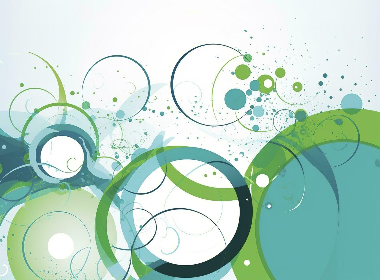 abstract circles background, in the style of green and blue, line and dot work, uhd image, xbox 360 graphics, flickr, white background, generate ai photo