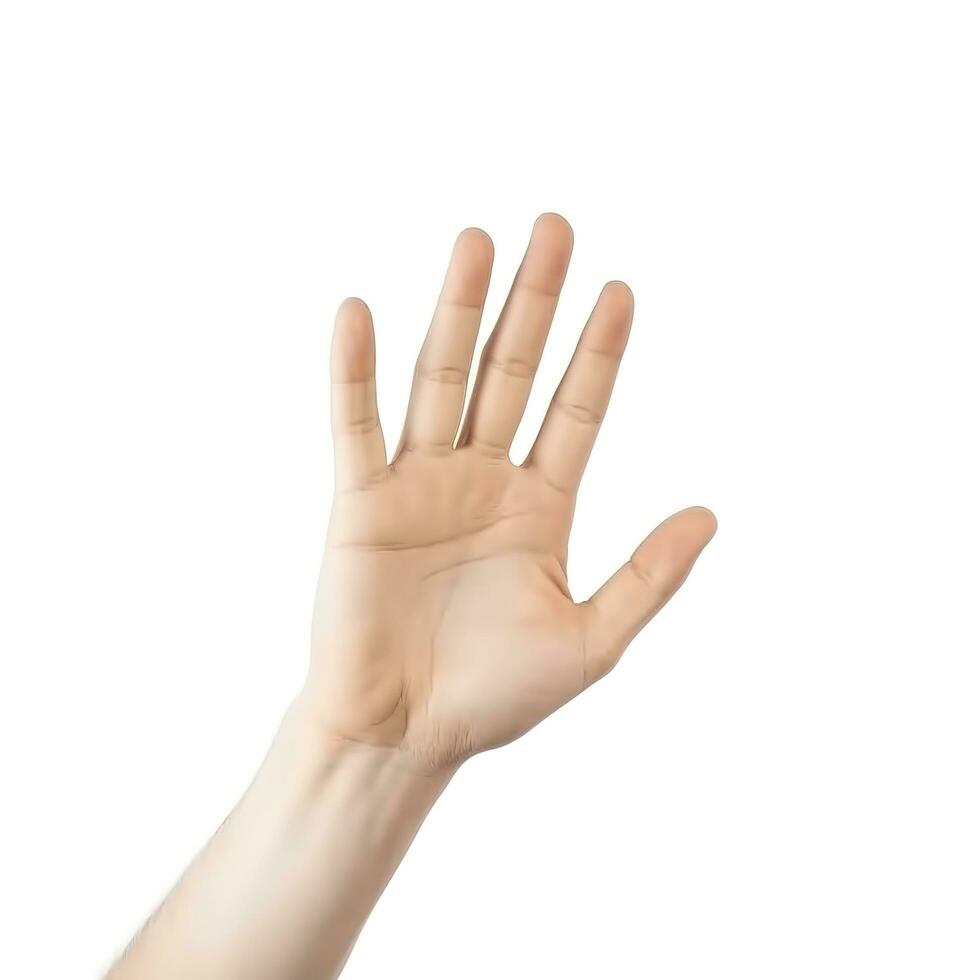 hand isolated on white background, generate ai photo