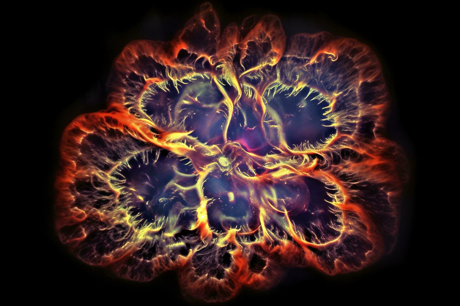 Capturing the intricate details of the Crab Nebula, a supernova remnant that is one of the most studied and photographed deep space objects, generate ai photo