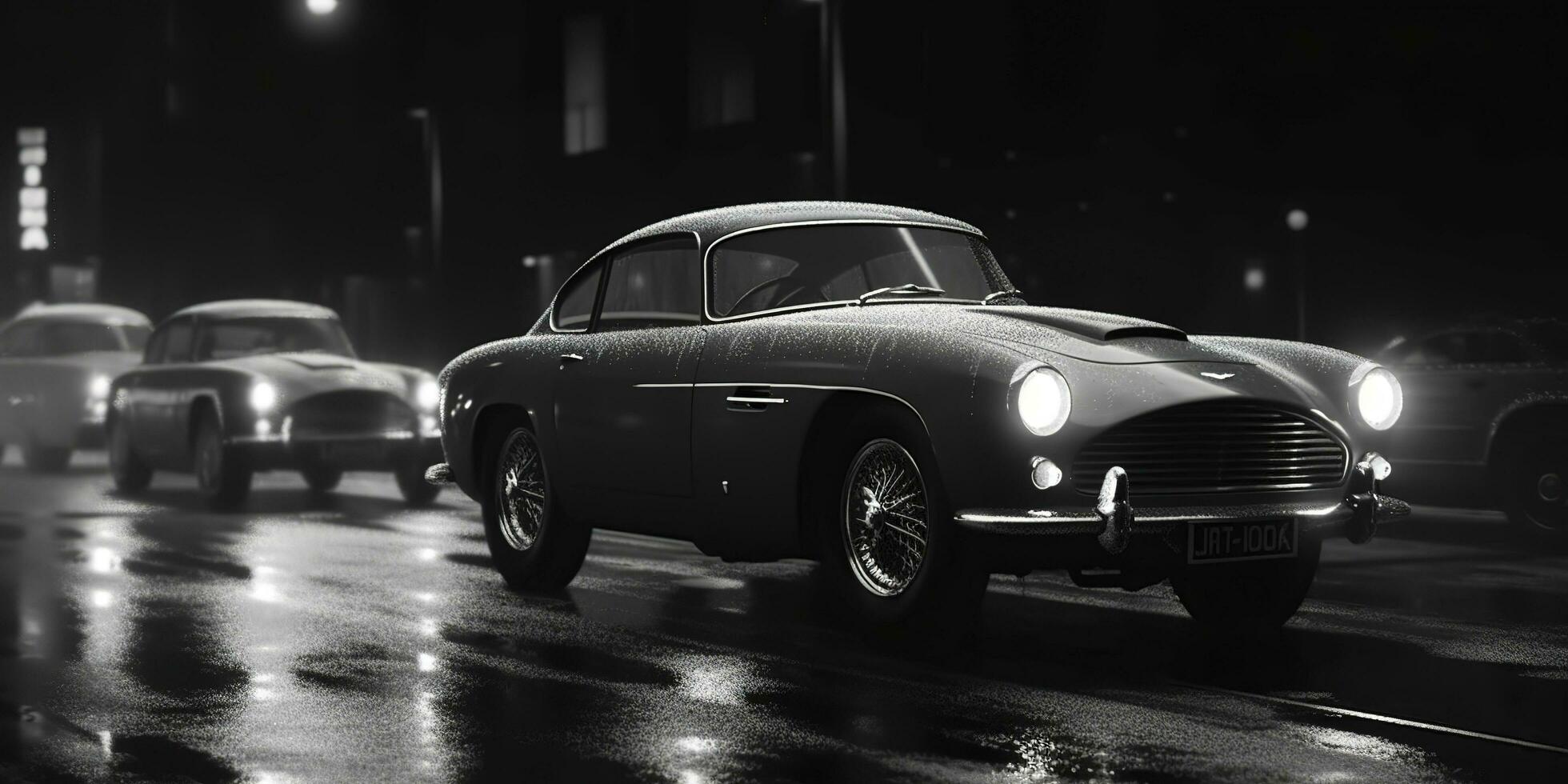 A white vintage classic car. Race, speed, elegance theme, generate ai photo