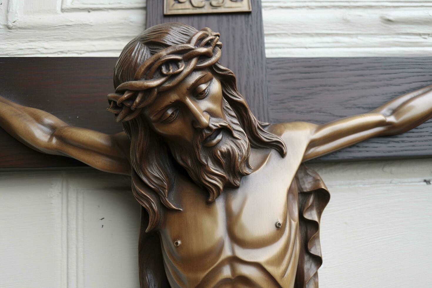 Cross hanging on a wall, generate ai photo