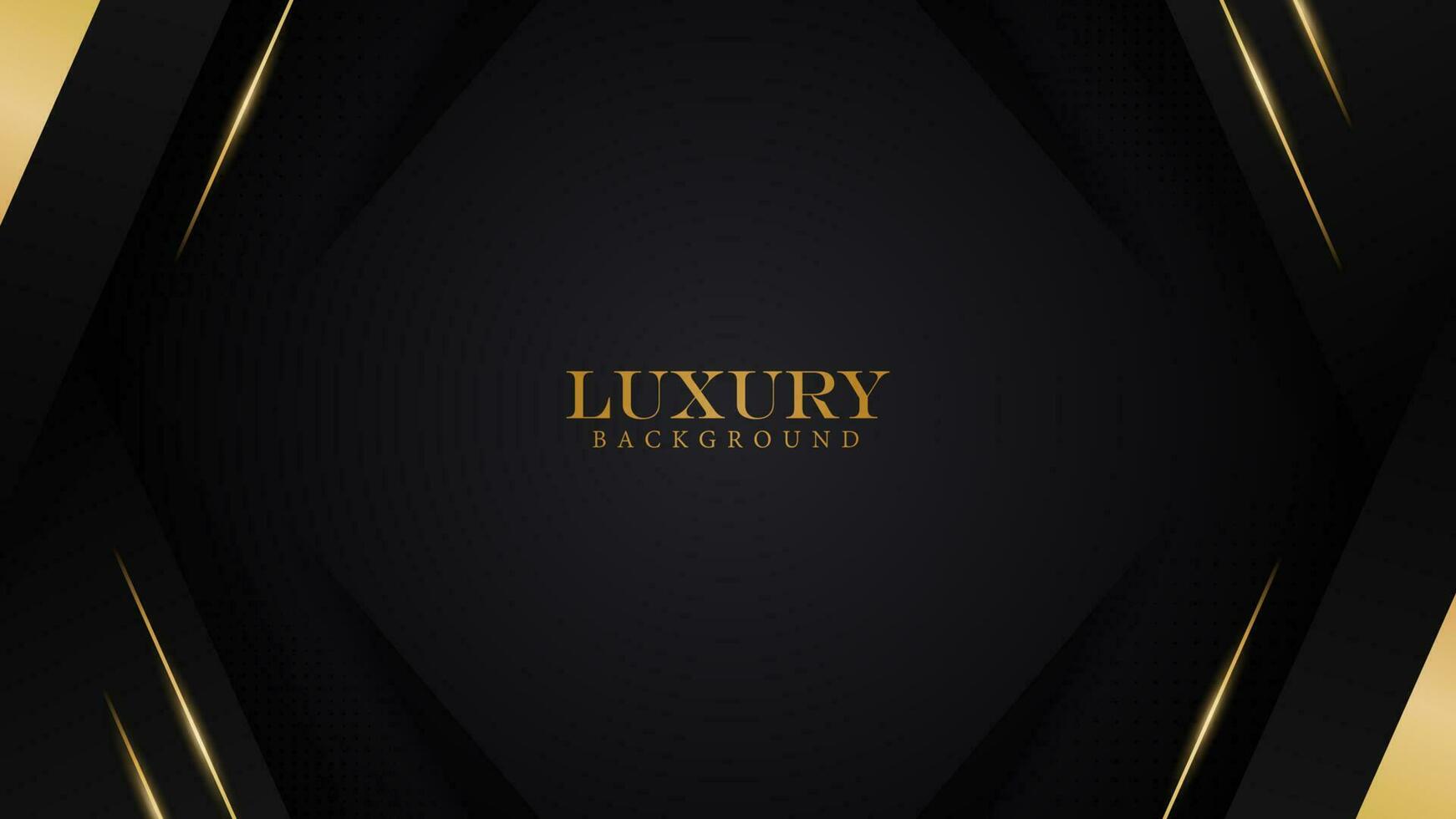 luxury modern geometry black background with shiny gold line vector illustration