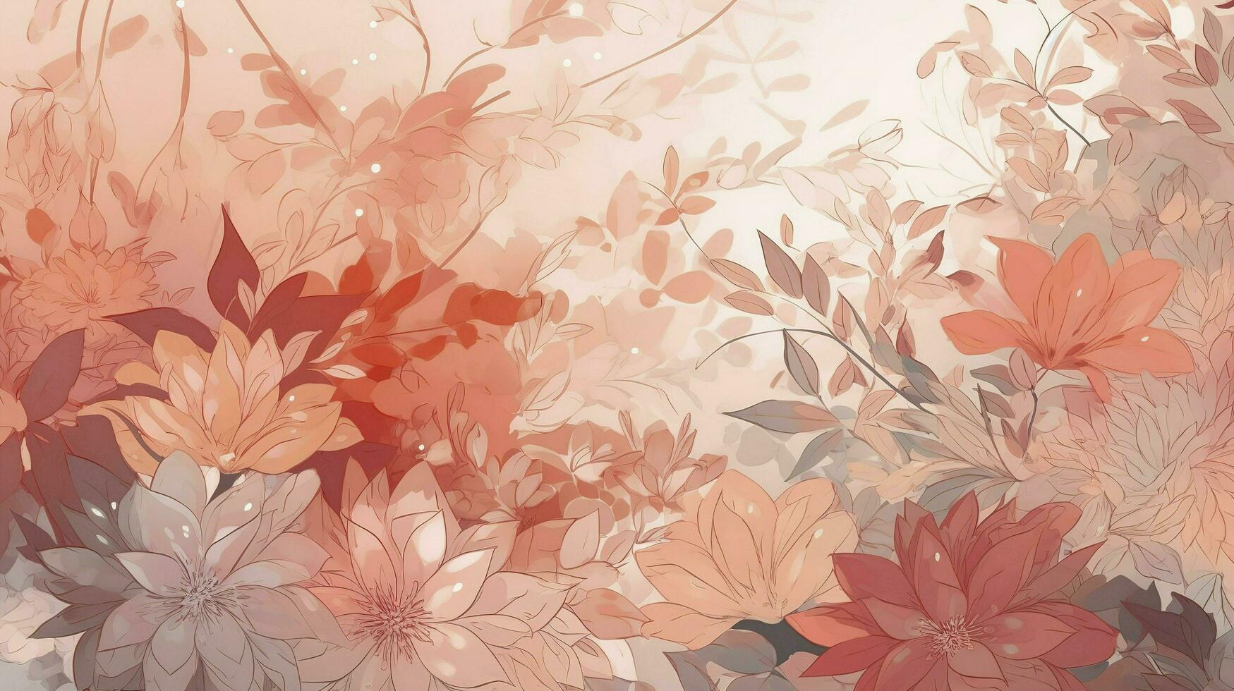watercolor floral arrangement and watercolor background on a pink background, in the style of trace monotone, high resolution, light red and light pink, generat ai photo